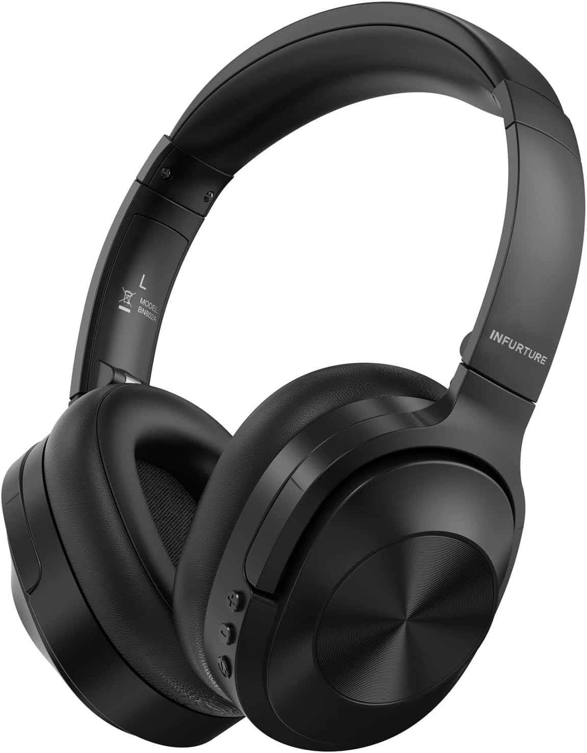 INFURTURE Q1 Active Noise Cancelling Headphones with Microphone,Wireless Over Ear Bluetooth Headphones, Deep Bass, Memory Foam Ear Cups, Quick Charge 40H Playtime, for TV, Travel