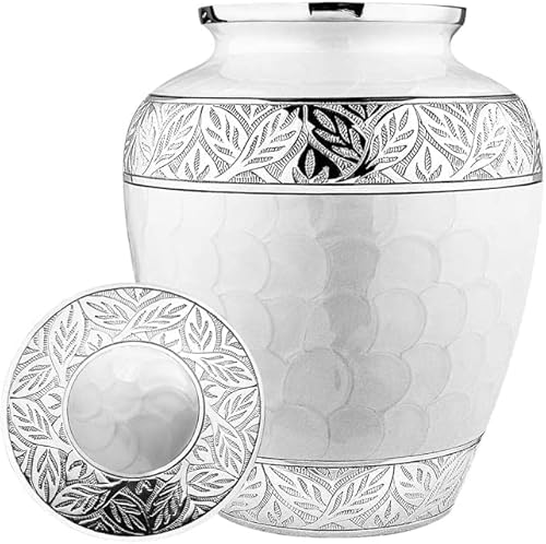 Trupoint Memorials Cremation Urns For Human Ashes - Decorative Urns, Urns For Human Ashes Female & Male, Urns For Ashes Adult Female, Funeral Urns - White, Large #TOP1