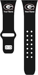 Affinity Bands Georgia Bulldogs Custom HD Watch Band Compatible with Apple Watch (42/44/45mm Long Black)