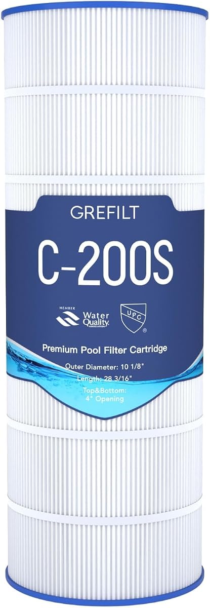 C200S Pool Filter Cartridge, 200 sq. ft | Replaces Hayward CS200E, CX200XRE, Pleatco PA200S, Ultral-D5, 28 3/16" x 10 1/8"