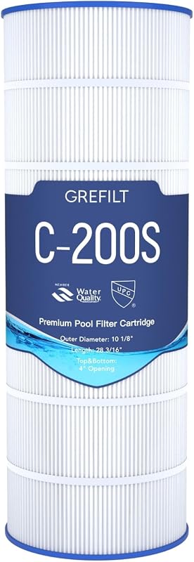 C200S Pool Filter Cartridge, 200 sq. ft | Replaces Hayward CS200E, CX200XRE, Pleatco PA200S, Ultral-D5, 28 3/16" x 10 1/8"