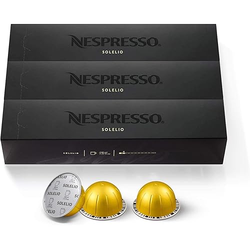 Nespresso Capsules Vertuo, Solelio, Mild Roast Coffee, 30-Count Coffee Pods, Brews 7.8 oz