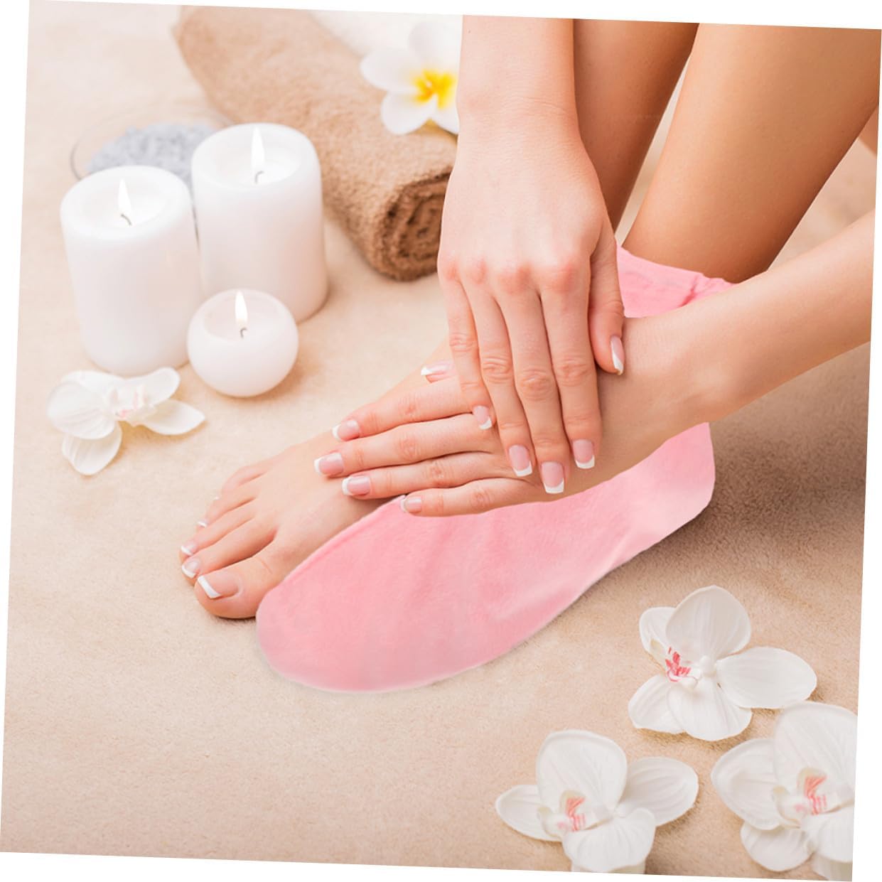 BESTYASH 2pairs Thermal Insulation Footmuffs Foot Care Paraffin Wax Cover Cover