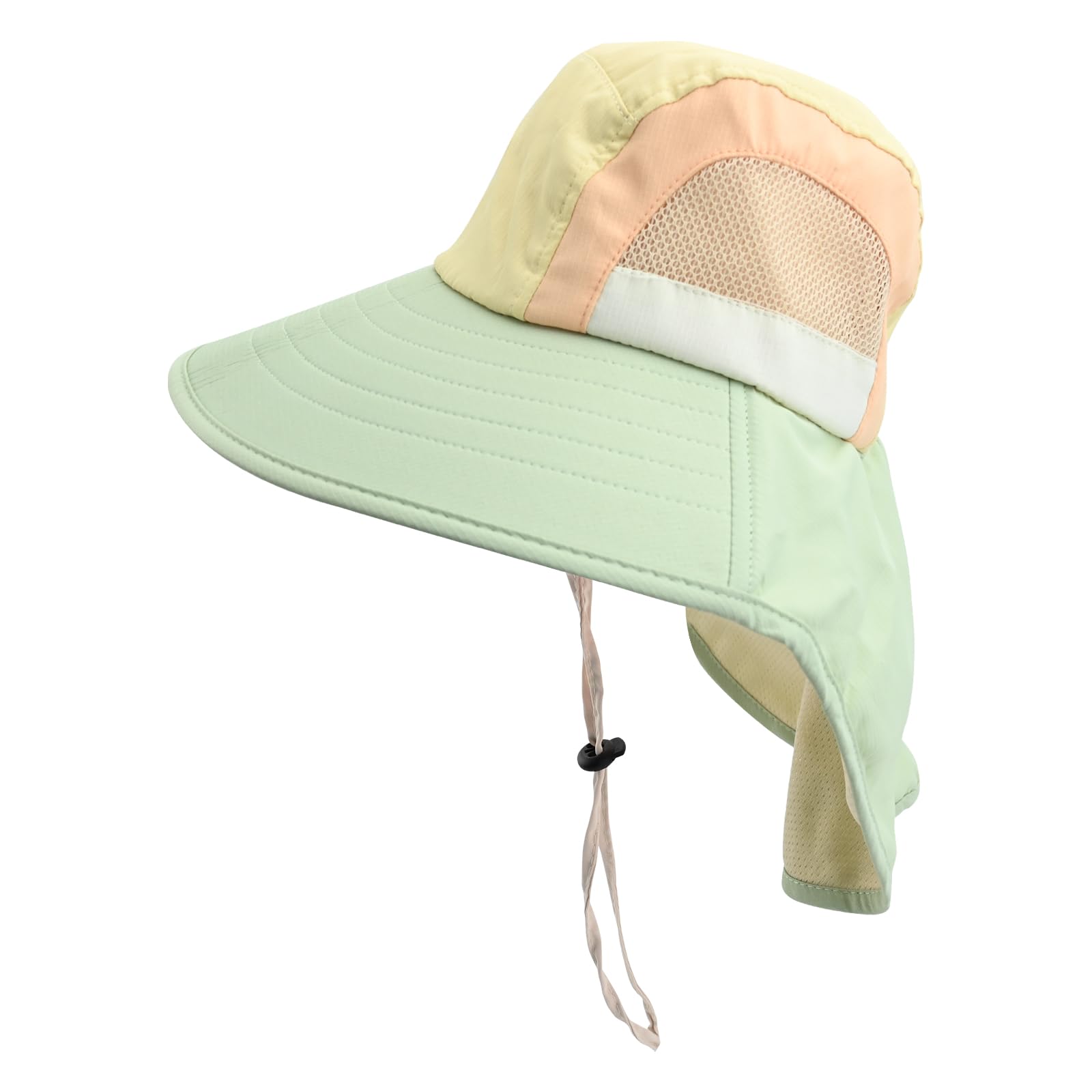 Comforso Sombrero para el Sol para niños Ajustables Sombrero para el Sol de ala Ancha para niñas con Correa UPF 50+ Protección UV Sombrero de Playa Gorra con Visera de Verano de 1 a 8 años