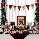 Lumberjack Dessert Table Favors Food Labels Cards Buffalo Plaid Garland Kids Birthday Baby Shower Bears Bar Sign Party Ideas Supplies