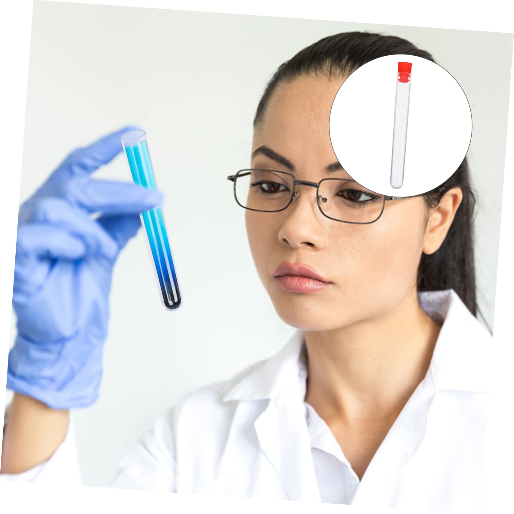 KICHOUSE 40pcs Test Tube Tubs Clear Mini Containers Liquid Storage Containers Tubes Liquid Container Containers with Lids Rack Lab Bus Bins Container with Lid Beakers Vials Plastic Red