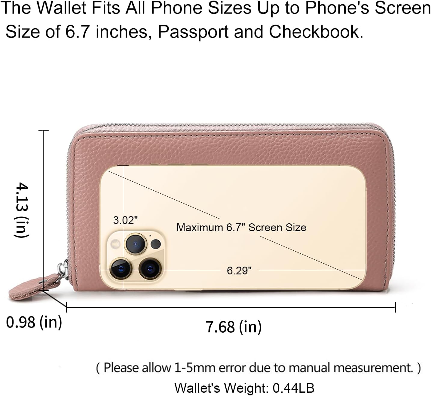 Womens Wallet RFID Blocking Genuine Leather Zip Around Wallet Clutch Wristlet Travel Long Purse for Women - Image 4