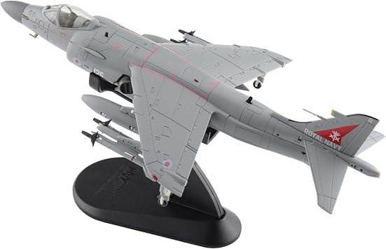Hobby Master | 172 Scale Diecast Military Aircraft Replica | Sea Harrier FA.2 ZH804, Royal Navy, Fairford 2002 w Sea Eagle Missiles | Model HA4107
