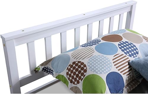 Miniatura 6 de P PURLOVE Sofá cama de tamaño individual con cabecera y estribo, sofá cama con soporte de listones de madera nido, no necesita somier