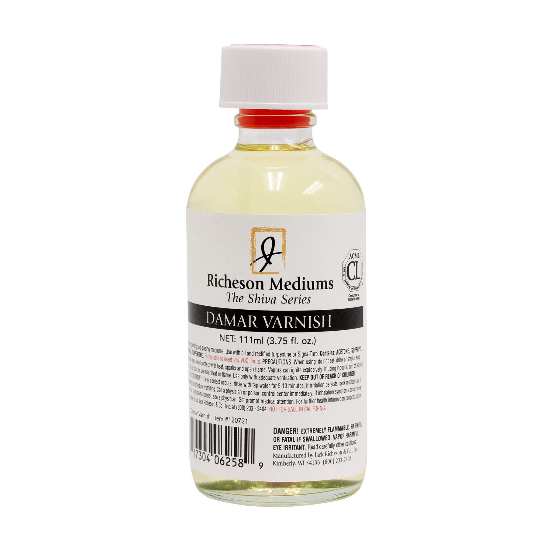 Richeson Oil Mediums Shiva Series Damar Varnish 3.75 oz Glass Jar