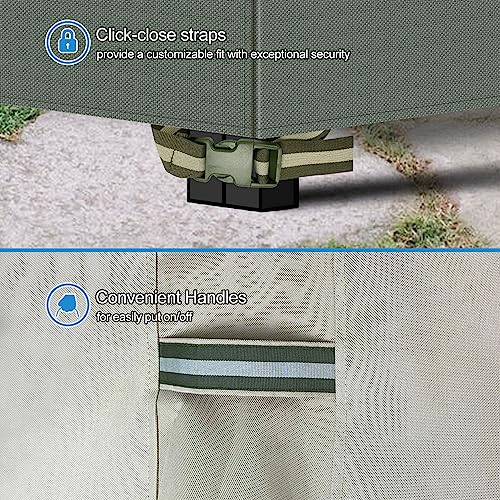 Kaminholzregal-Abdeckung, 1,2 m, 600D, strapazierfähiges Oxford-Gewebe, Kaminholzhalter, Abdeckung mit PVC-Rückseite, wasserdicht, wetterfest – Bild 4