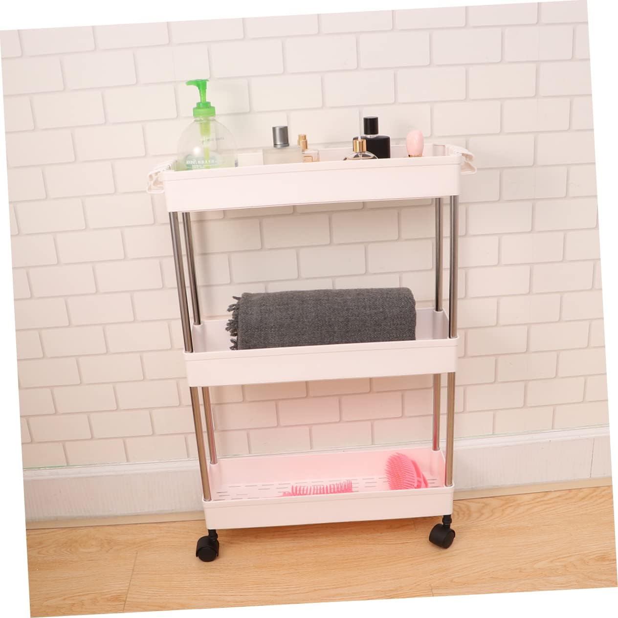Cabilock 1pc Plastic Multi-Layer Bathroom Storage Rack White Organizer for Kitchen and Bathroom Space-Saving Shelf for Toiletries and Accessories