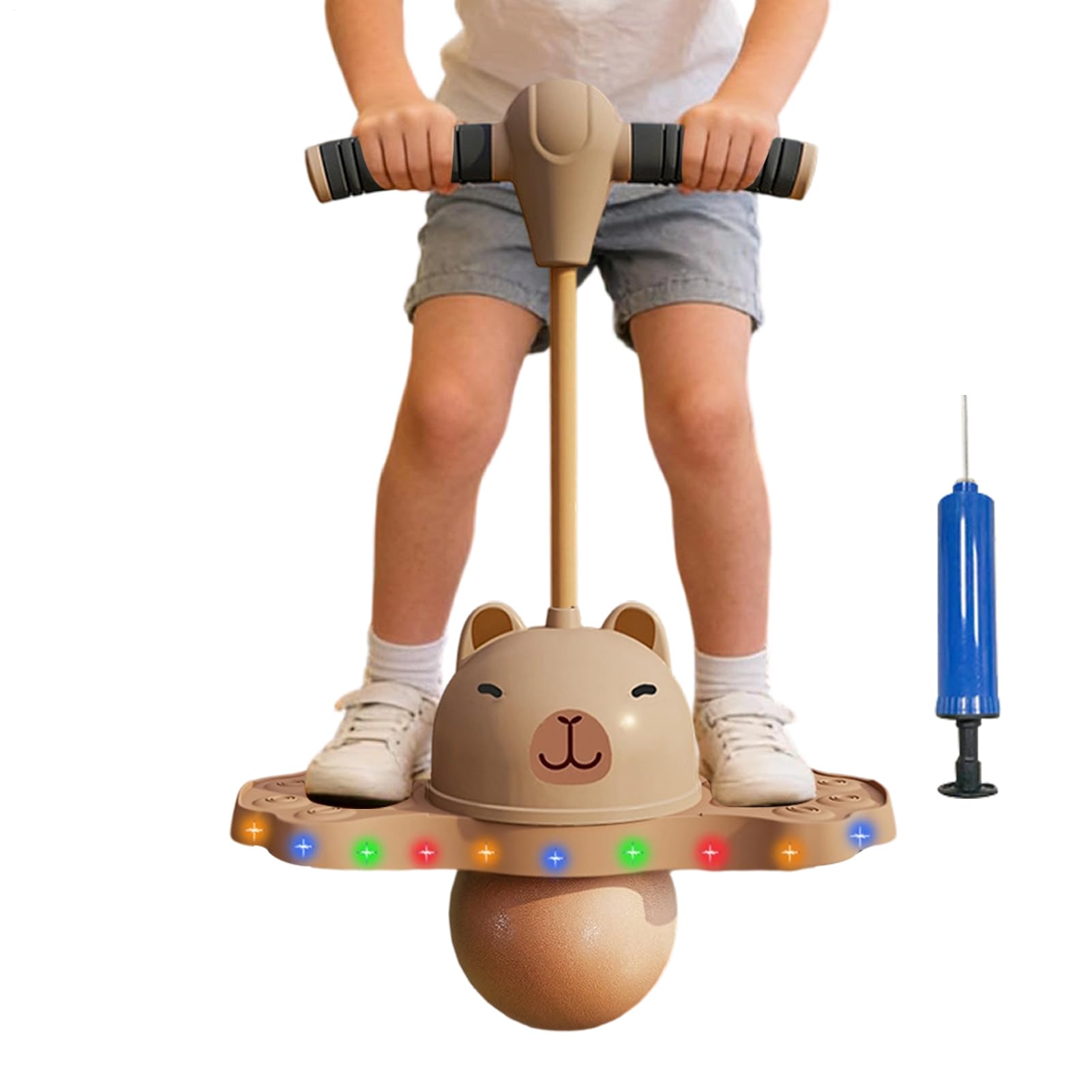 Ball - Kids Bouncy Ball, Jumping Toy | Cartoon Capybara Bouncy Jumper Activities,Jumping Stick Balance Board,Hopping Bouncing Animals for Kids Adults, Capybara Stuffed Hopping