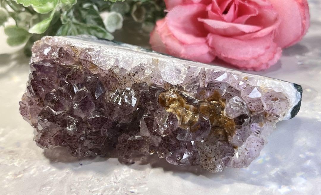 Amazon.co.jp: カコクセナイト内包 アメジスト クラスター 原石