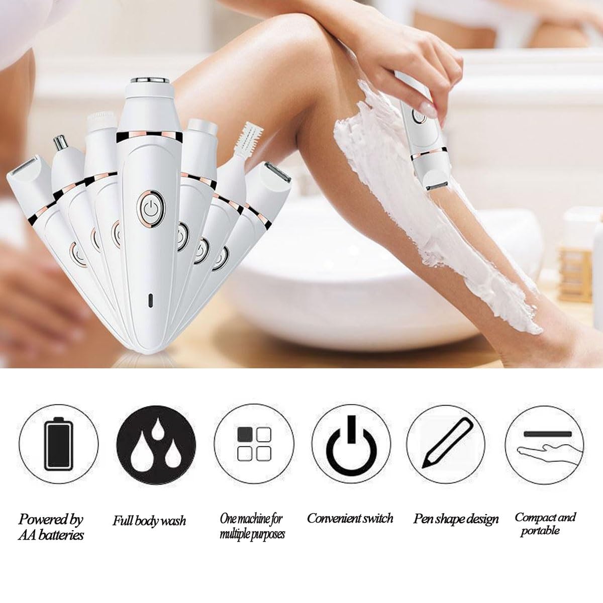 Depilazione Viso - Pluxyepil PRO 3.0, Spazzola epilatoria e detergente Ricaricabile 7 in 1, epilatore Viso for Donne Che godono di Un Viso Liscio