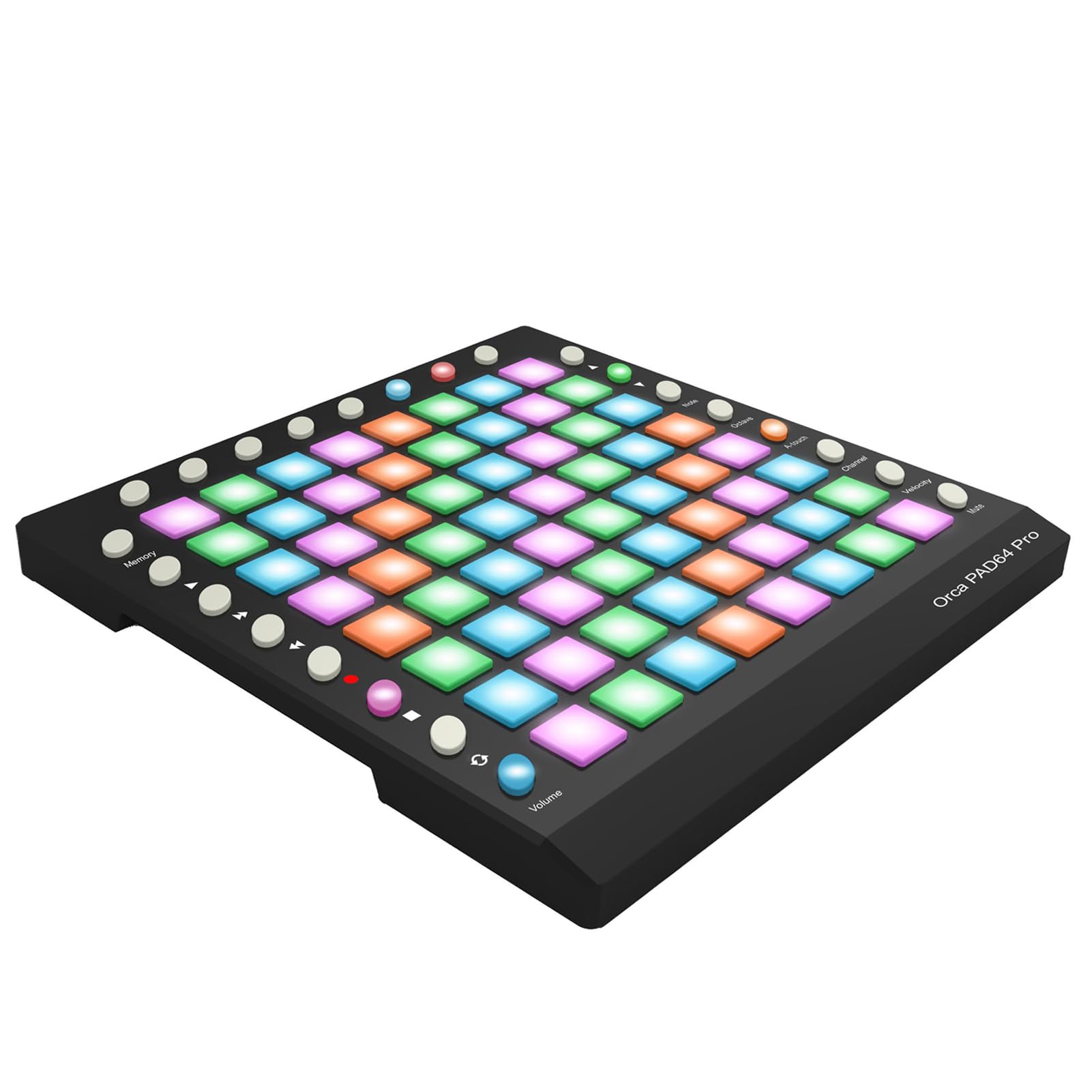 Alomejor 64er Pad MIDI-Controller mit RGB-hinterleuchteten Pads, 24 Funktionstasten, 128 MB Soundmodul, USB MIDI-Controller für Musikproduktion