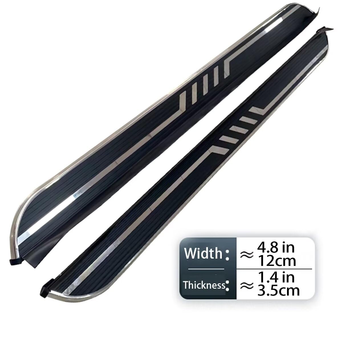 Deski do biegania do Chery TIGGO 4 PRO 2020-2026, 2 szt., aluminiowe stałe stopnie boczne (z uchwytem), zestaw bez wiercenia, zestaw śrub | DIY Project SUV, akcesoria do szyn, srebrne (1 zestaw) (ZYU)