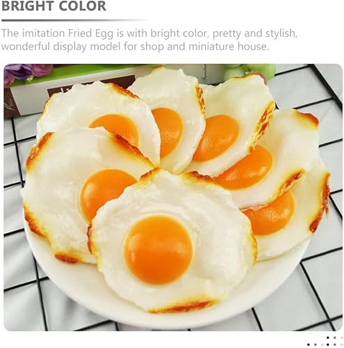 Miniatura 5 de PACKOVE 4 piezas de huevo frito decoración de huevo frito artificial modelo de huevo frito falso huevo frito simulación comida artificial decoración