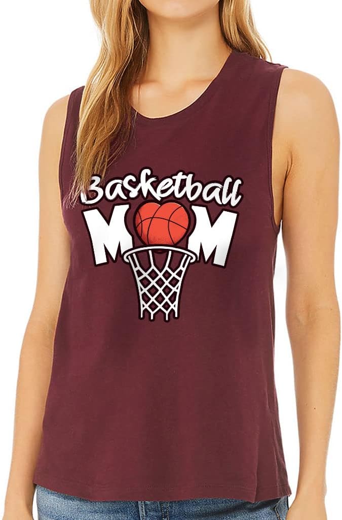 Basketball Mom Women's Muscle Tank - Themed Tank Top - Cute Workout Tank