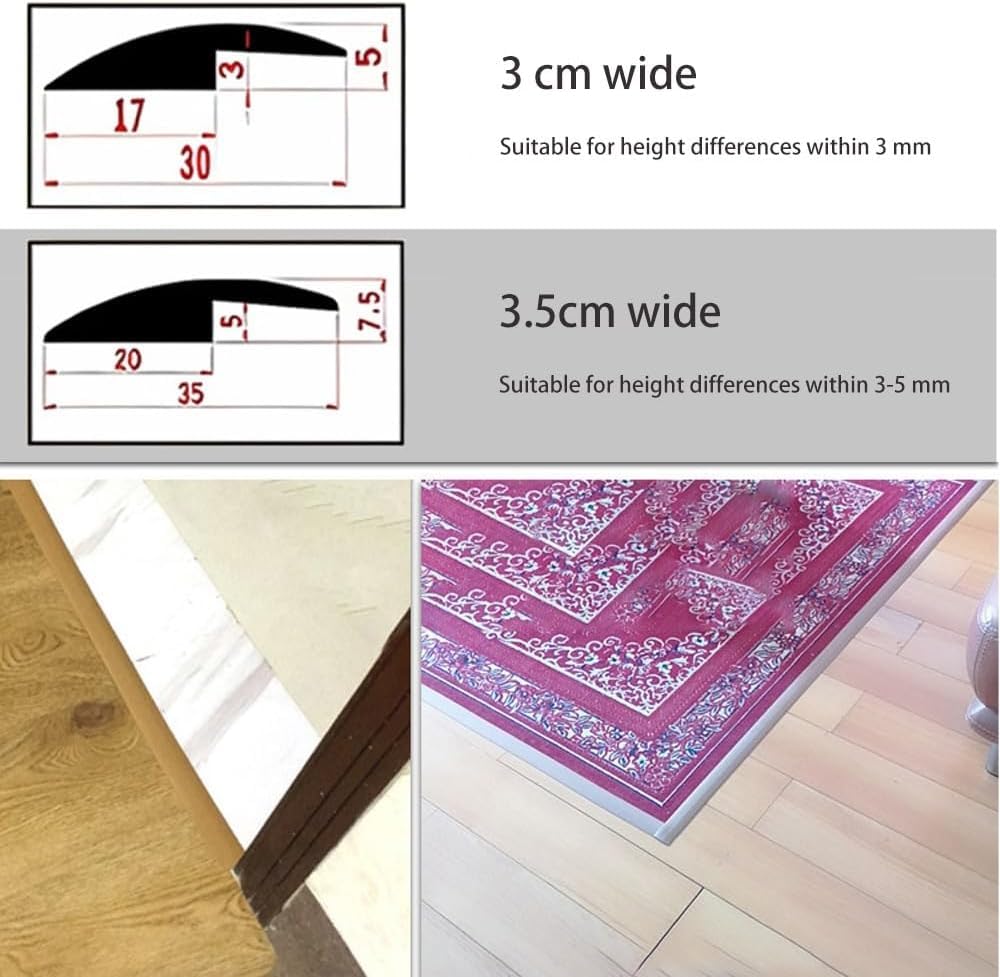 Bordo del tappeto for striscia di transizione autoadesiva for pavimenti interni ed esterni(Brown,300cm*1.4in)