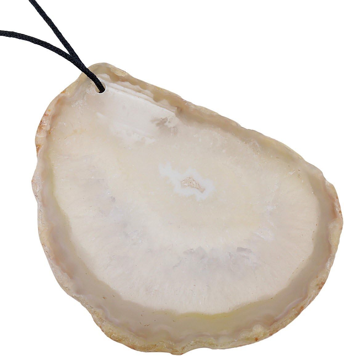 Rockcloud 5 Pcs Polished Thin Agate Slice Pendants with Drilled Holes for Jewelry, Necklaces and Bracelets,Natural Color