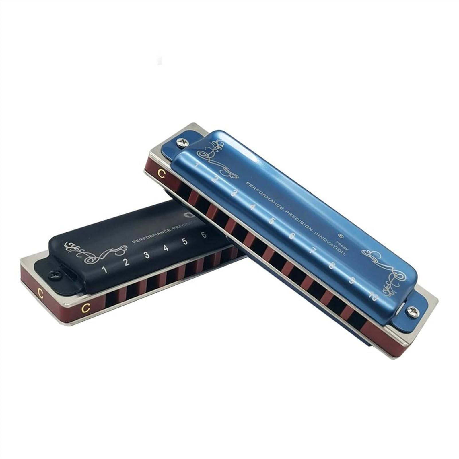 Armonica Armonica Blues a 10 fori Armonica Blues diatonica con custodia Armonica più professionale per principianti Studenti Adulti Giocatori(Blue)