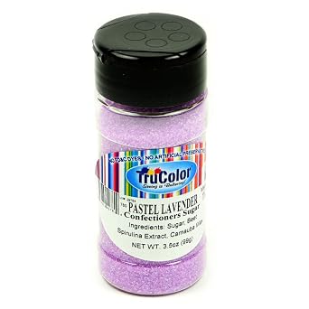 TruColor Natural Color Confectioners Sanding Sugar Fine Crystals - 3.5 Ounce Pastel Lavender