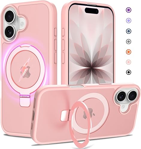 Miniatura 17 de Funda con soporte ultra magnético para iPhone 17 Pro Max [protección militar contra caídas] [compatible con MagSafe] a prueba de golpes, translúcida