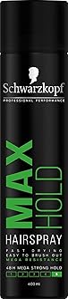 Schwarzkopf Styling Max Hold Hairspray, Weightless, UV and Humidity Protection, 400ml