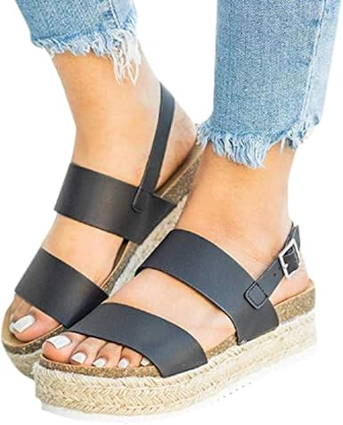 Amazon.com: Vedolay Sandalias para mujer, alpargatas de plataforma plana  con tachuelas, sandalias de plataforma con hebilla de verano : Todo lo demás