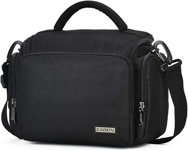 CADeN Camera Shoulder Crossbody Bag Case Compatible for Nikon, Canon, Sony SLR/DSLR Mirrorless Cameras and Lenses Waterproof(1.0 M, Black)
