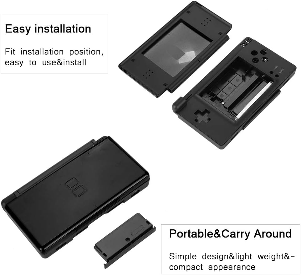 Zerone Full Repair Parts Replacement ABS Material Housing Shell Case Kit Fits for NDS lite (Black)