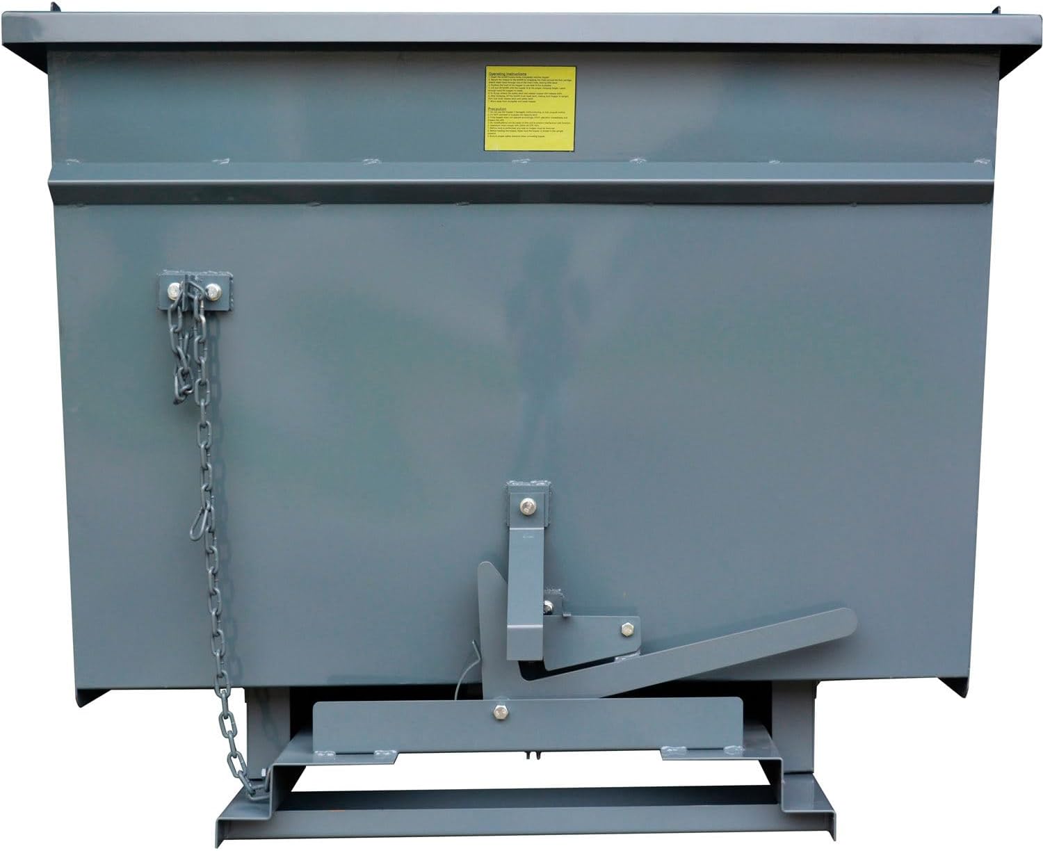 Global Industrial Medium Duty Self Dumping Forklift Hopper, 2 Cubic Yard, 4000 Lbs., Capacity, 11-Gauge Steel Construction, 64" L x 58" W x 46" H, Gray Powder Coat Finish