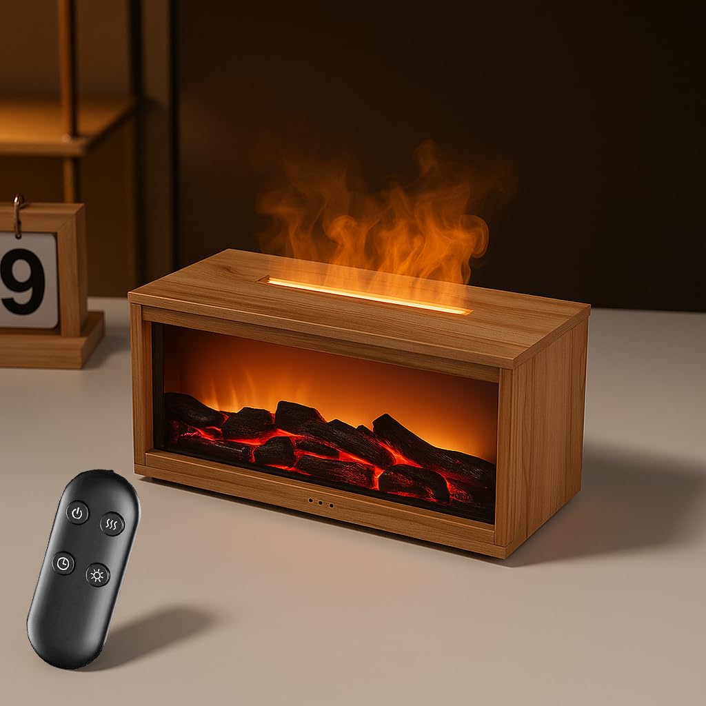 Docoss Charcoal Aroma Diffuser for Home Electric with 7 Colors, Essential Oil Fragrance Diffuser & Room Freshener with Remote for Home, Bedroom (Wooden Brown)-image-45
