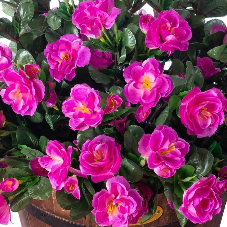 Ivydale Artificial Faux Outdoor Flowers Plants for Outside Spring Decoration, Fake Silk Fuchsia Camellia UV Resistant Realistic for Planter Porch Patio Balcony Garden Home, 3 Large Bundles - Image 7