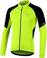 BERGRISAR Men's Long Sleeve Cycling Jersey Full Zip Breathable Bike Shirt with Pockets & Reflective Strips BG012