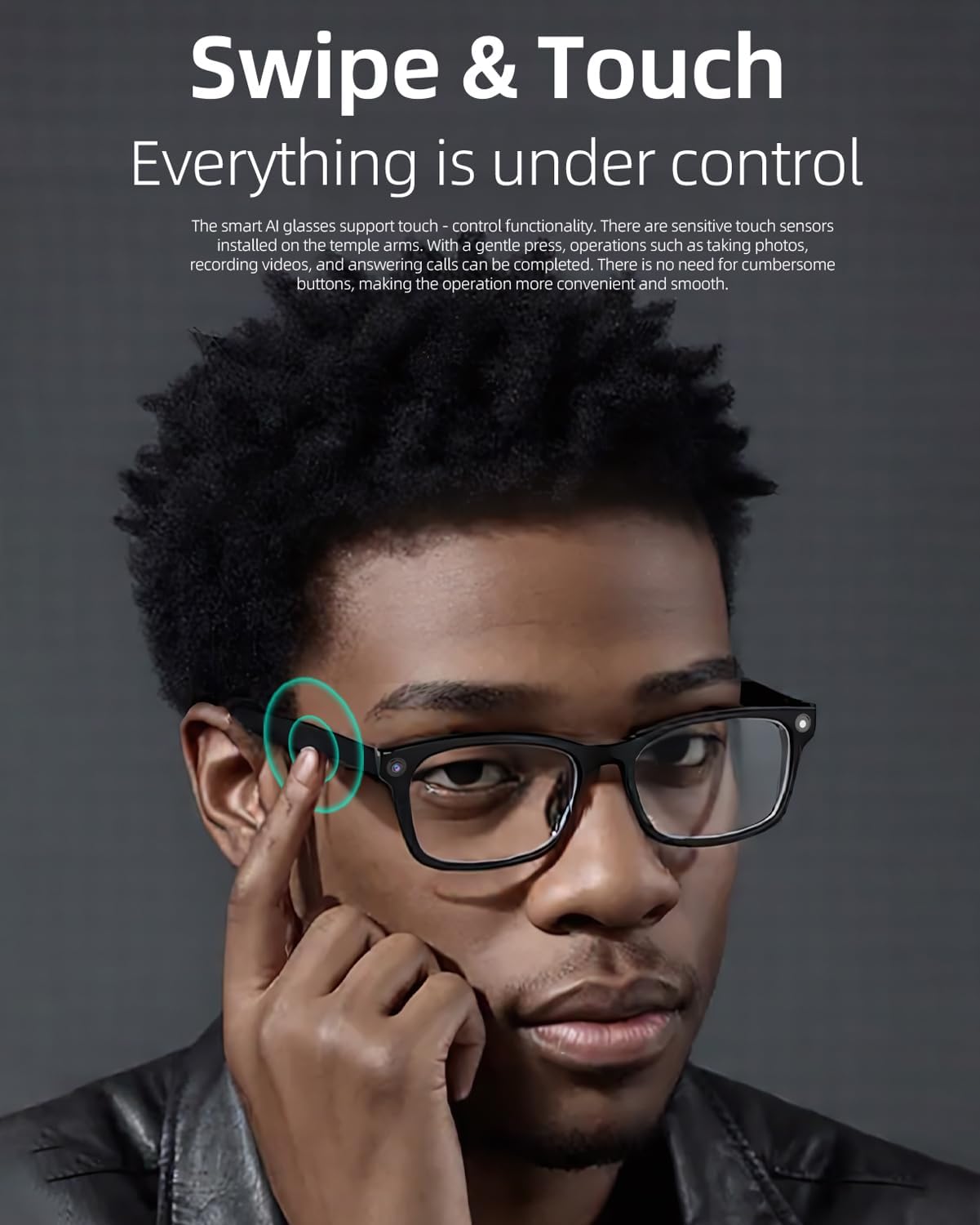 Yihou AI Smart Glasses with Hidden Camera Bluetooth Audio Video Recording Glasses Eyeglasses for Men Women with Speakers