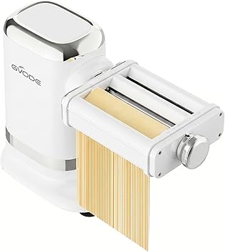 GVODE Electric Pasta Maker - 3-in-1 Pasta Sheet Roller & Cutter Set 700W Max Motor, includes Fettuccine & Spaghetti Maker with Cleaning Brush, White