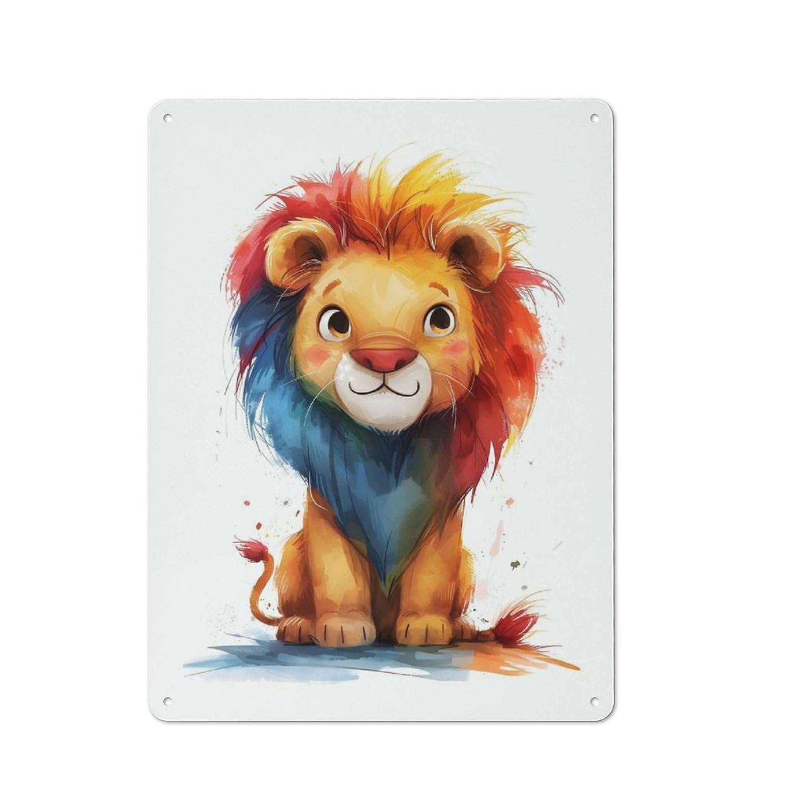 Country Rainbow Lion Farmhouse Metal Sign 40x30cm, Farmhouse Wall Decor for Dining Room, Cafe, Entryway Or Family Room