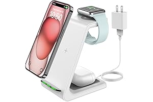 Apple Watch Cell Phone Charging Stand, GEEKERA 3 in 1 Wireless Charging Station