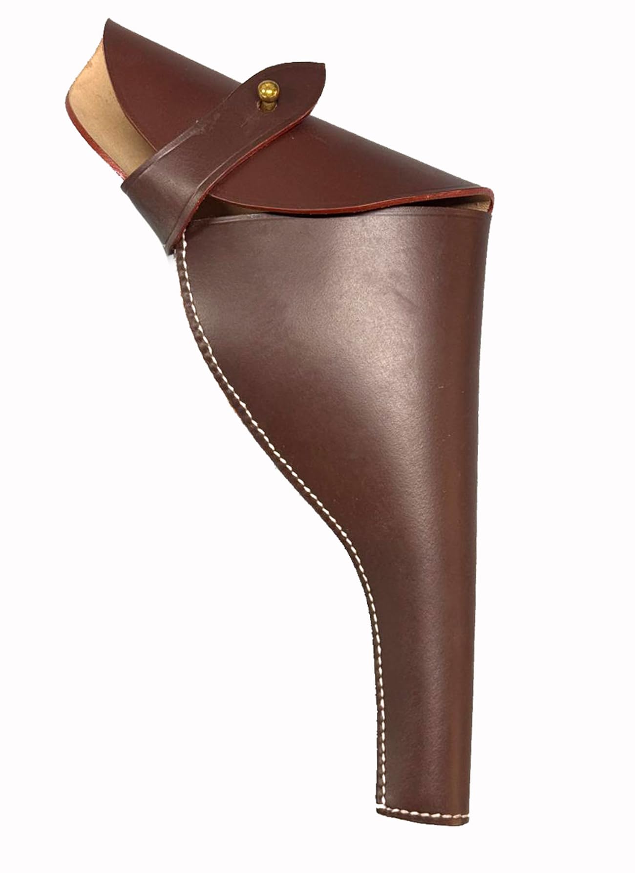 CALYX British Webley WW I & WW II .455 Webley mk vi Holster Revolver Leather Holster Brown & Dark Brown Color Right Hand Orientation.