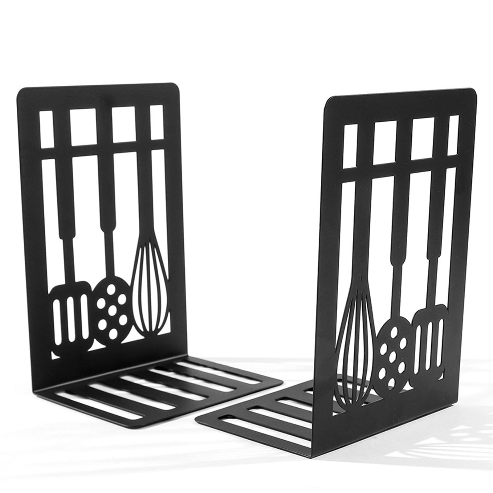 LdawyDE Lot De 2 Serre-Livres L Style Métal - Support Livre Cuisine Bureau 12x9x17cm