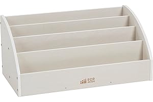 ECR4Kids Toddler Book Display, Beginner Bookshelf, White Wash