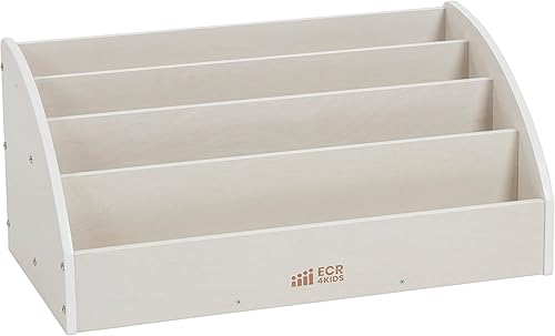 ECR4Kids Exhibición de libros para niños, estantería para principiantes, lavado blanco