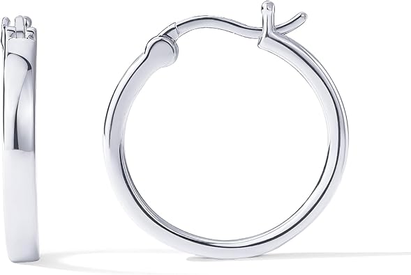 PAVOI 14K Gold Plated 925 Sterling Silver Post Lightweight Hoops | 20mm - 30mm Earring | Gold Hoop Earrings for Women