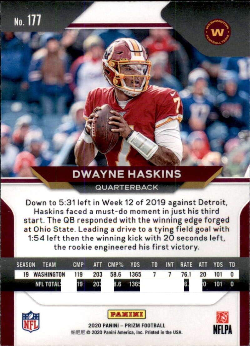 2020 Panini Prizm #177 DWAYNE HASKINS Washington Football Team Football