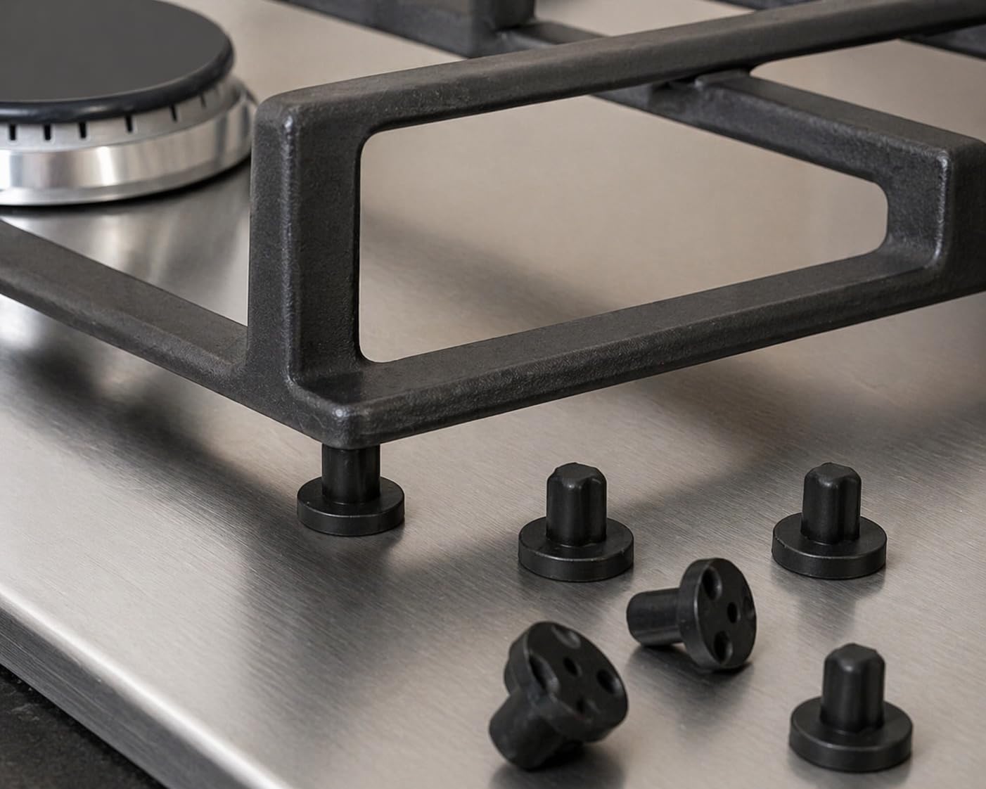 RYELDOM Kit 12 Gommini per Griglie Cucina, Piedini di Ricambio per Piano Cottura, Altezza 10 mm, Base 10 mm, Perno 5 mm