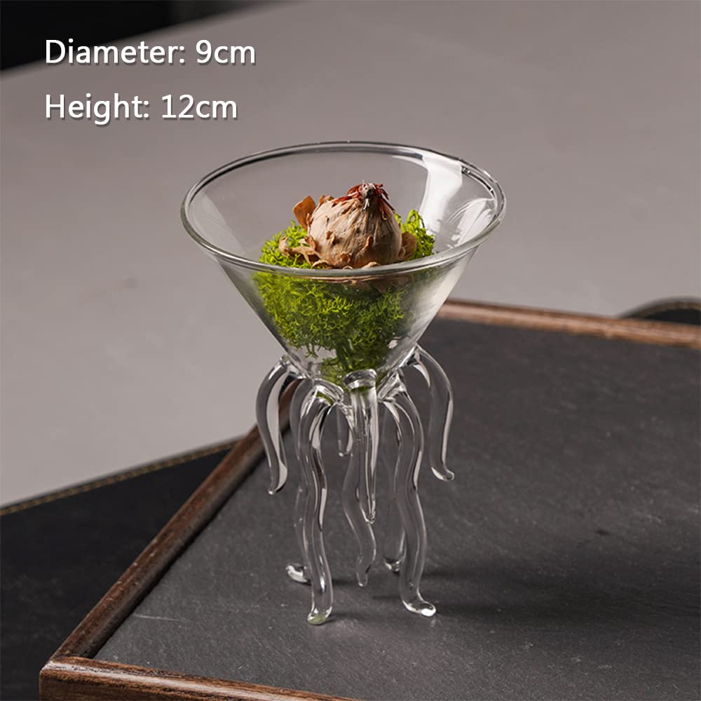 Amazon.co.jp: MNSSRN ガラスデザートプレート、透明な前菜