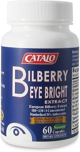 Miniatura 5 de CATALO - Extracto de arándano Eyebright, cuidado de la visión vegetariana fundamental para mejorar la sequedad de los ojos con arándano europeo,