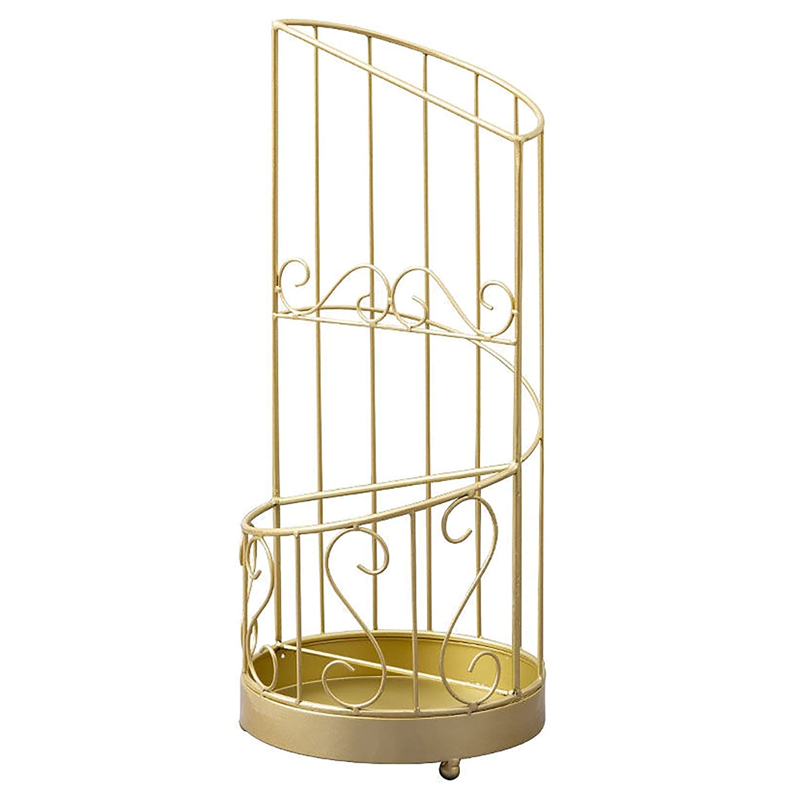 Organisateur de parapluie cylindrique creux doré pour porche accueillant